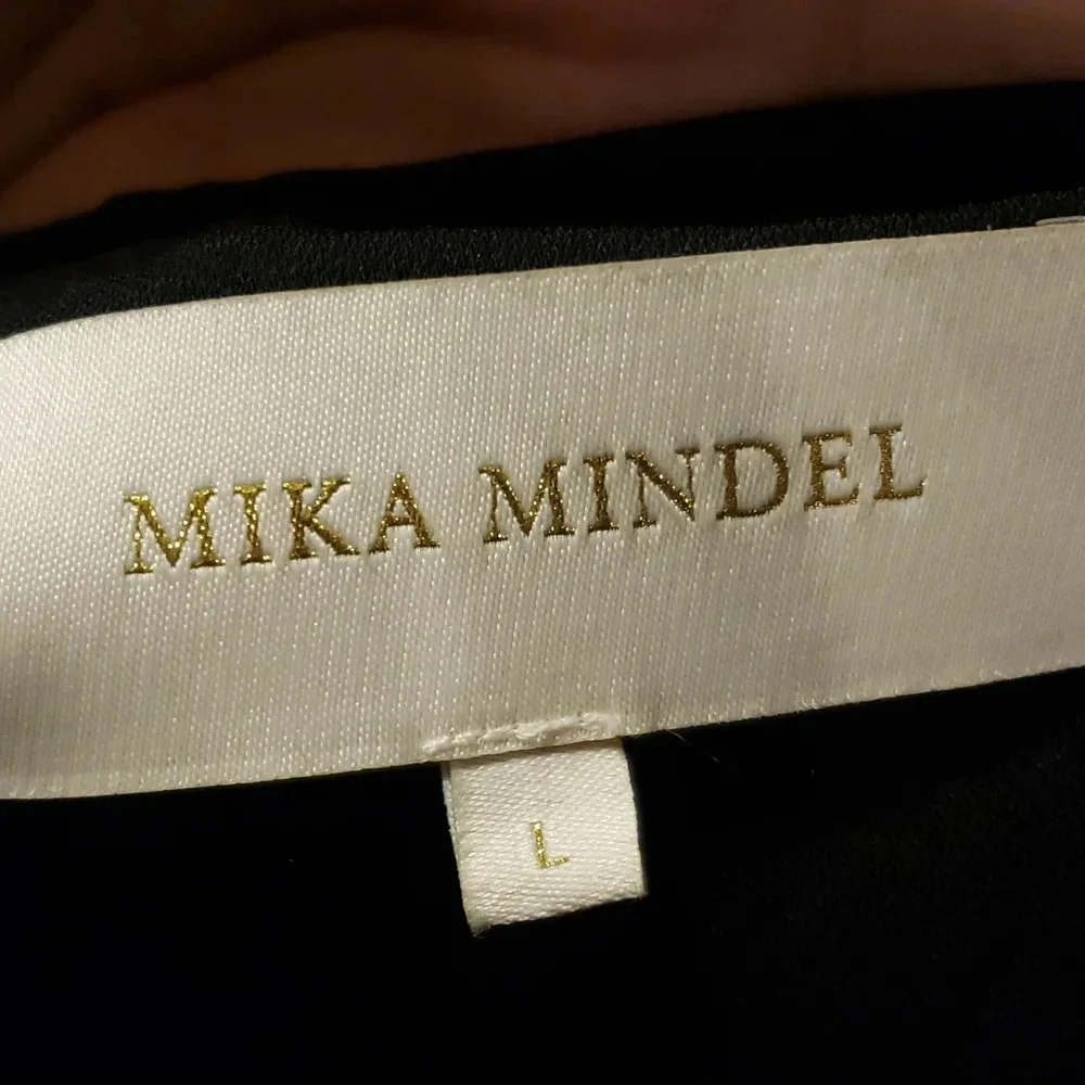 Mika mindel lace bell sleeve black zip up blazer